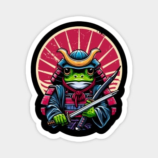 Frog Samurai Ready to Fight Evil Magnet