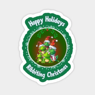 Hoppy Holidays: Frogs in Festive Hats Magnet