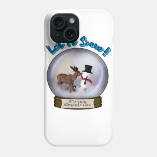 Deer and Snowman Snow Globe Merry Christmas Phone Case