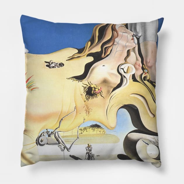 The Great Masturbator Famous Painting By Dali T-Shirt Pillow by J0k3rx3