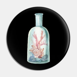 Marine life in a bottle Pin