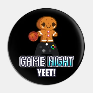 Cute Basketball Gingerbread Man Gamer - Basketball Graphic Typographic Design - Baller Fans Sports Lovers - Holiday Gift Ideas Pin