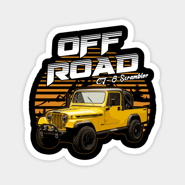 CJ-8 Scrambler jeep car offroad name Magnet by Madisen Harvey