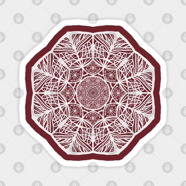 Chic White Mandala Pattern Design Magnet by TANSHAMAYA