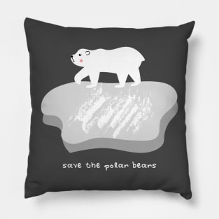 Save The Polar Bear Environmentalist Eco Friendly Climate Change Pillow