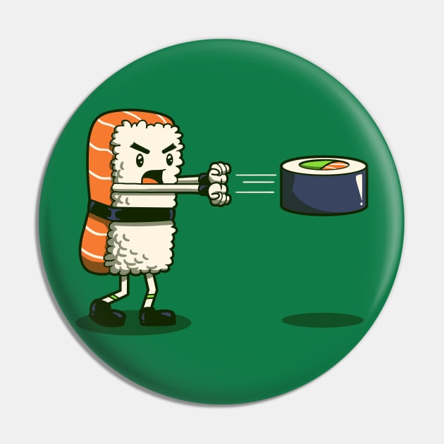 Sushi Fighter Pin by Vincent Trinidad Art