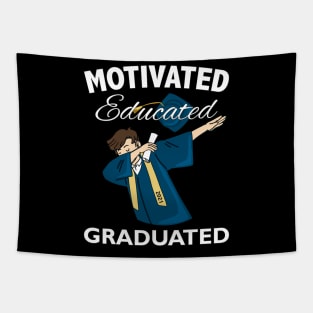 Motivated Educated Graduated 2021 Dabbing College Student Tapestry