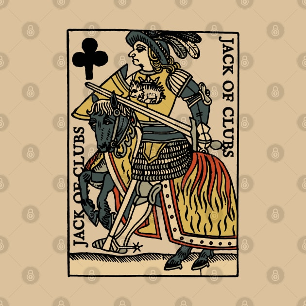 Vintage Character of Playing Card Jack of Clubs by KewaleeTee