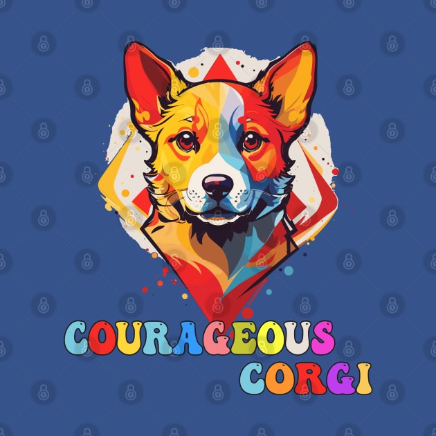 Colorful Courageous Corgi Puppy Design by TF Brands