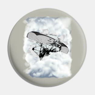 You can fly. Paragliding in the clouds Pin