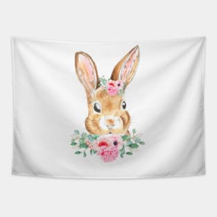 Floral bunny Tapestry