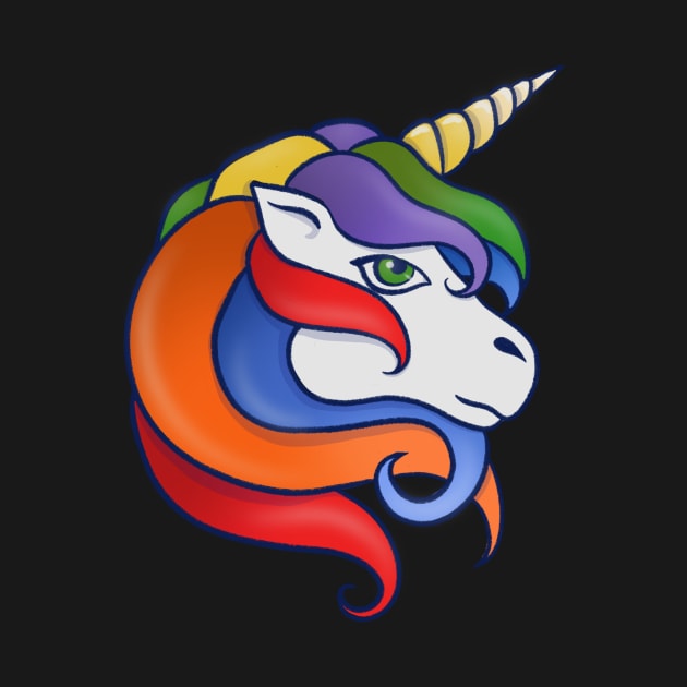 Retro Rainbow Unicorn by bubbsnugg