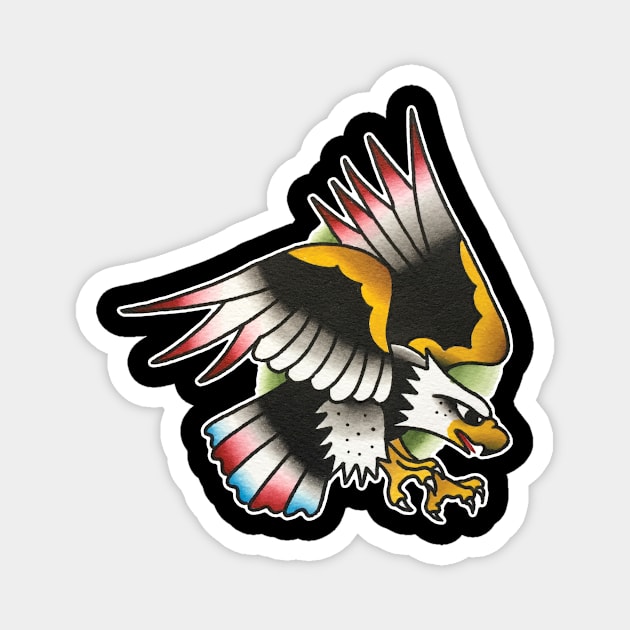 Red, White and Blue Eagle Magnet by forevertruetattoo