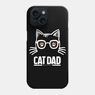 Retro White Cat Dad Phone Case