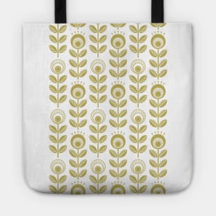 SCANDI GARDEN 01-2, mustard yellow on white Tote