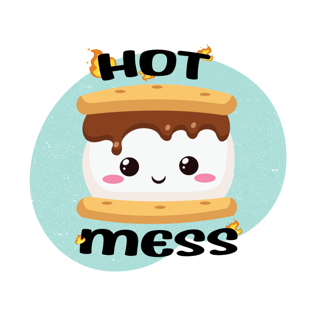 Funny Kawaii Smores Hot Mess by Rachel Elich