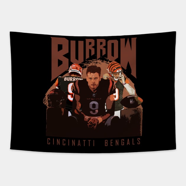 joe burrow - cincinnati bengals Tapestry by Claessens_art