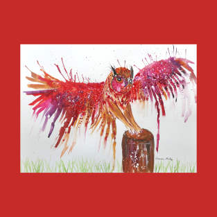 Colorful Red Owl T-Shirt