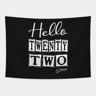 Hello Twenty two Est.1999 22th Funny Birthday Tapestry