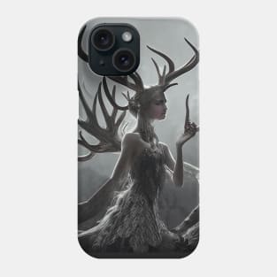 Woman with Antlers (fantasy creature) Phone Case