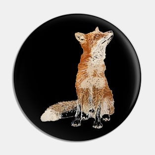 Art fox illustration Art Hand painted red fox Pin