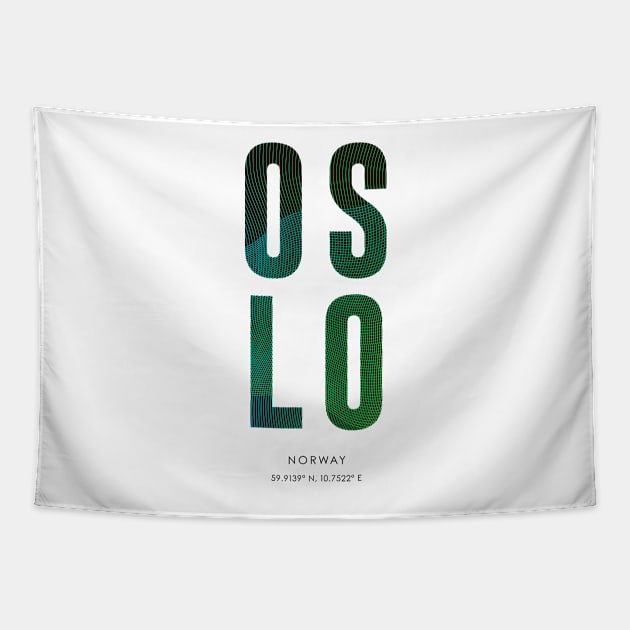 Oslo City typography Tapestry by StudioGrafiikka