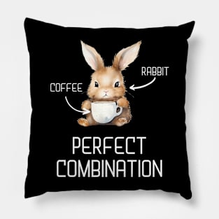 rabbit and coffee - perfect combination Pillow