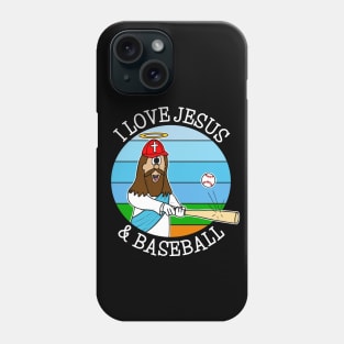 I Love Jesus and Baseball Phone Case