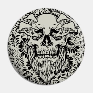 Skull Mushrooms • Gray & Black Pin