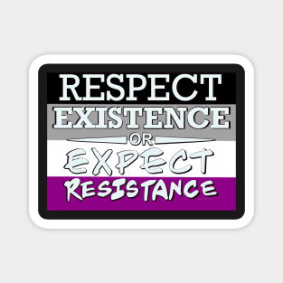 Respect Exsistence or Expect Resistance, Asexual flag Magnet