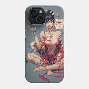 Geisha and skull 6608 Phone Case