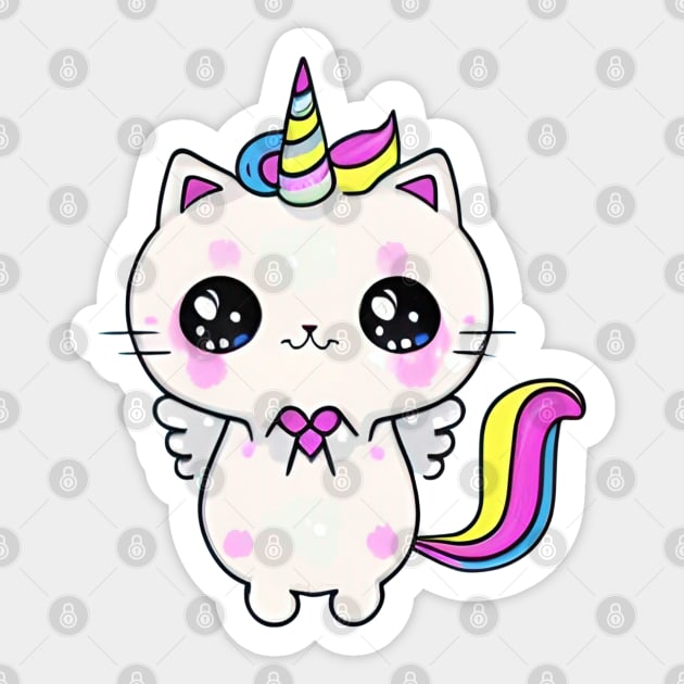 Kawaii Caticorn Unicorn Cat Kittycorn - Caticorn Awesome Gift - Sticker