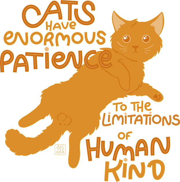Cats' Patience Kids T-Shirt by Sasulla