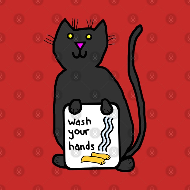 Cute Cats say Wash Your Hands Sign by ellenhenryart