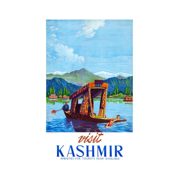 Vintage Travel Poster India Visit Kashmir by vintagetreasure