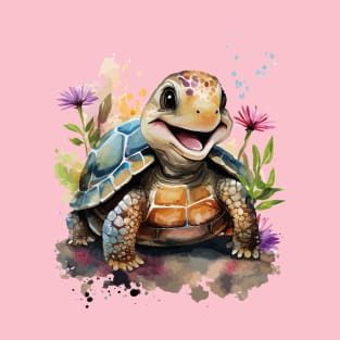 Turtle's Watercolor Smile T-Shirt