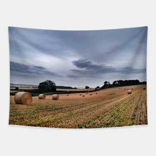 Round Bales in a North Yorkshire field Tapestry