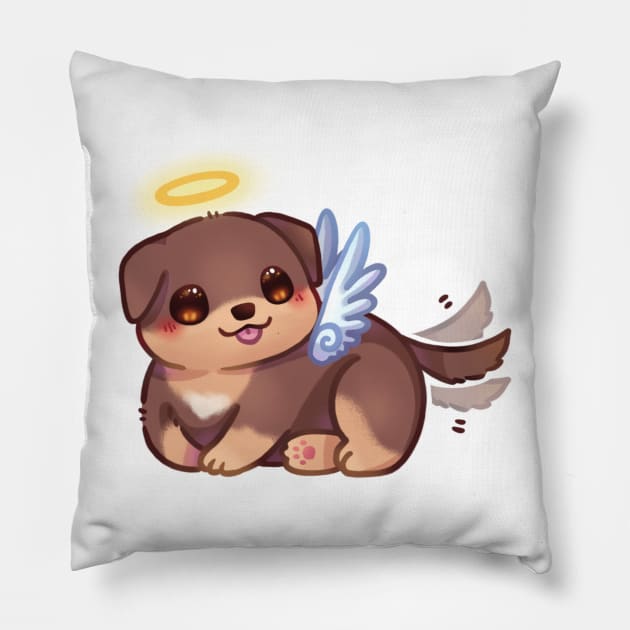 Angel Puppy Pillow by Riacchie Illustrations