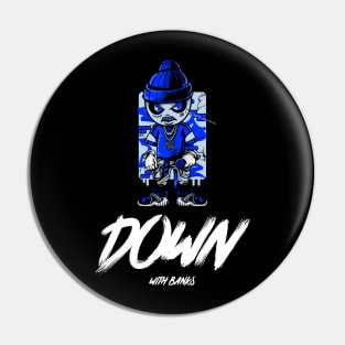 Down With Banks Cryptocurrency Halloween Pin