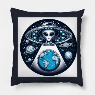 Grey Aliens in a UFO Pillow