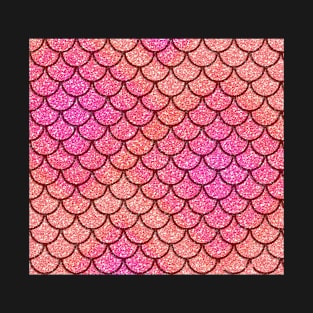 Mermaid Scales Faux glitter in Pink T-Shirt