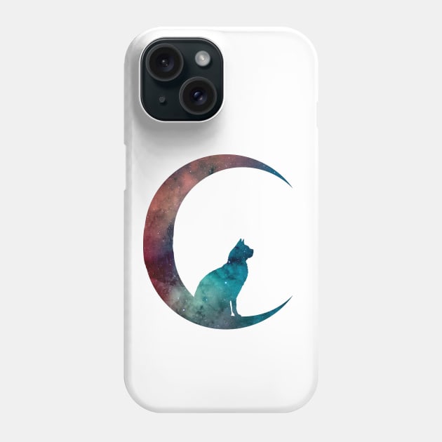 Cat Sitting On The Moon Phone Case by TheJollyMarten