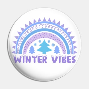 Winter Vibes Boho Rainbow in Violet Pin