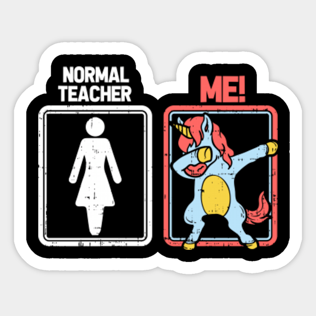 Teacher Unicorn school scholar student class funny job Sticker - Teacher - Sticker