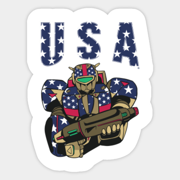 Usa Robot Patriot America 4th Of July Usa Patriot Sticker Teepublic