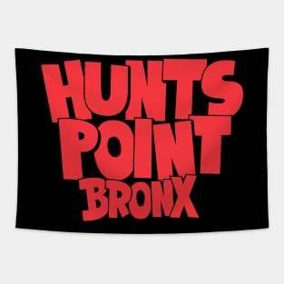 Hunts Point Bronx NYC: Bold Block Letter Comic Style Tapestry