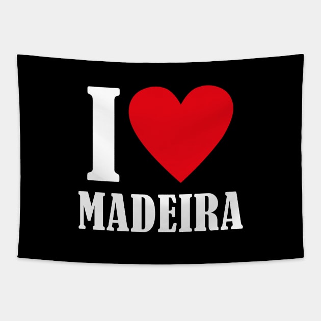 I Love Madeira Heart Holiday Gift Idea Tapestry by BlueTodyArt