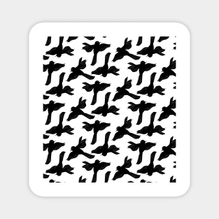 Black and white flying birds pattern Magnet