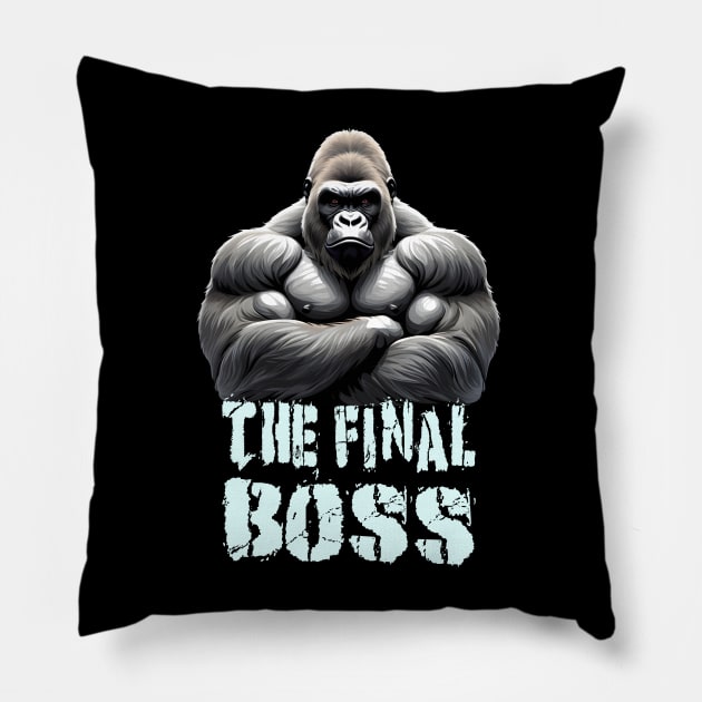 The Final Boss Silverback Gorilla Design Pillow by TF Brands