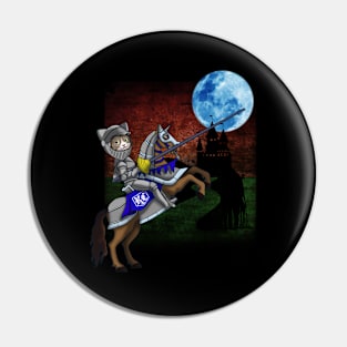 Cool Medieval Cute Jousting Cat Gift For Cat Lovers Pin